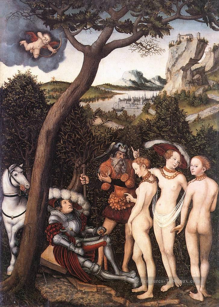 Le jugement de Paris 1528 religieuse Lucas Cranach l’Ancien Nu Peintures à l'huile